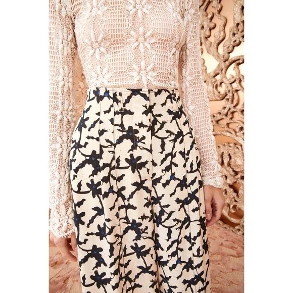 NWOT Ulla Johnson Wide-Leg Floral High-Waist Delvine Pant - Picture 4 of 7